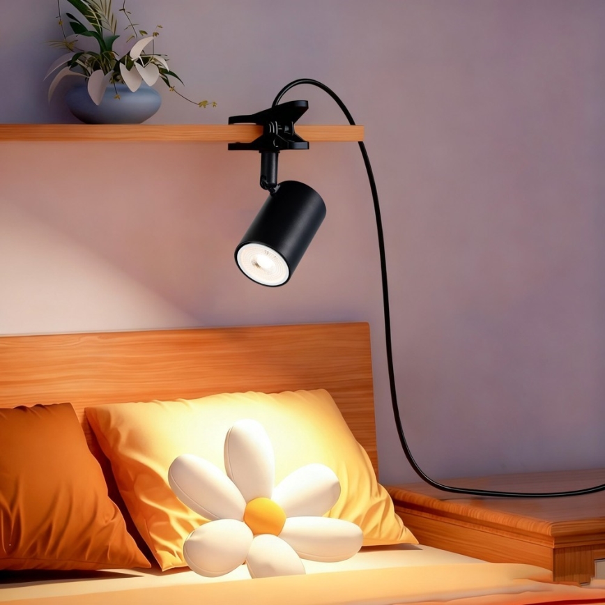 Klemlamp PUNTO 1xGU10/9W/230V zwart