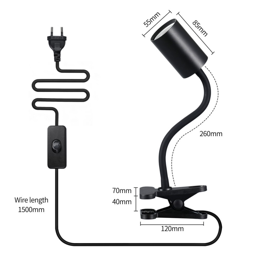 Lampe flexible à pince PUNTO 1xGU10/9W/230V noire