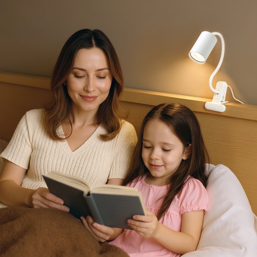 Flexibele lamp met klem PUNTO 1xGU10/9W/230V wit