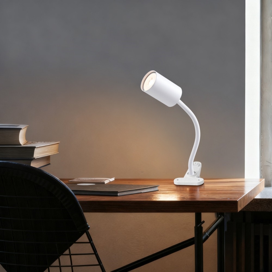 Flexibele lamp met klem PUNTO 1xGU10/9W/230V wit