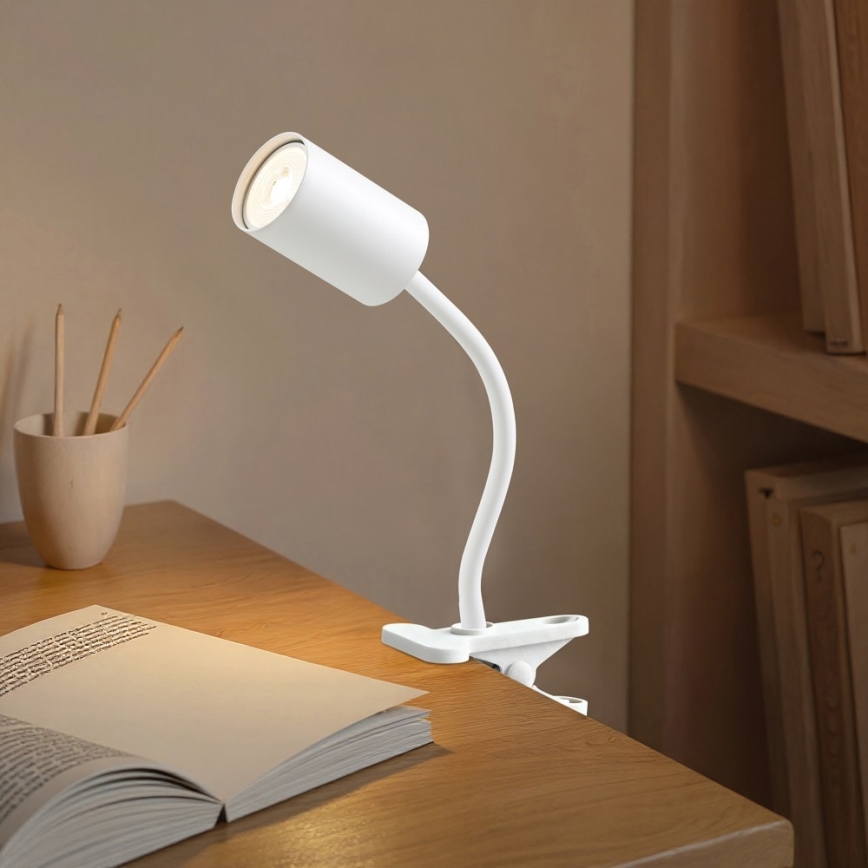Flexibele lamp met klem PUNTO 1xGU10/9W/230V wit