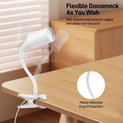 Flexibele lamp met klem PUNTO 1xGU10/9W/230V wit