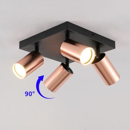 Plafondspot PUNTO 4xGU10/9W/230V roségoud