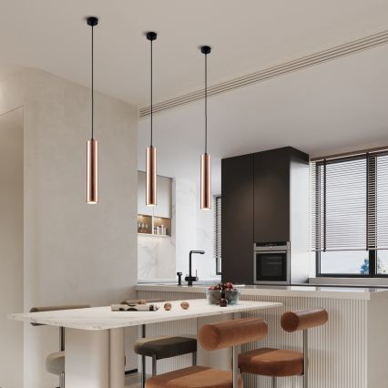 Suspension sur câble PUNTO 1xGU10/9W/230V or rose
