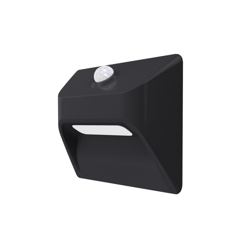 Immax 08307L - Luminaire d'escalier LED rechargeable avec détecteur de mouvement et détecteur crépusculaire STEP LIGHT LED/0,3W/3,7V 2200 mAh IP53 noir