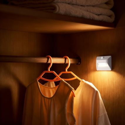 Luminaire d'escalier LED rechargeable STEP LIGHT avec détecteur de mouvement et détecteur crépusculaire LED/0,3W/3,7V 2200 mAh IP53 blanc