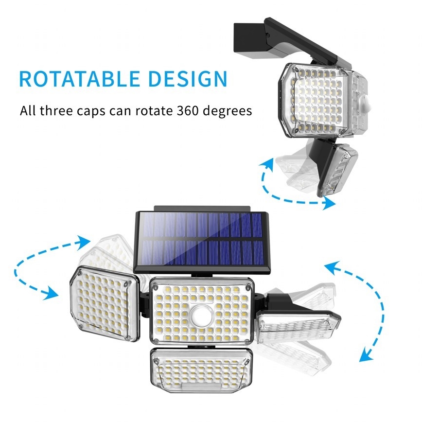 LED Solar wandlamp met sensor LED/5W/5,5V IP65 2400 mAh