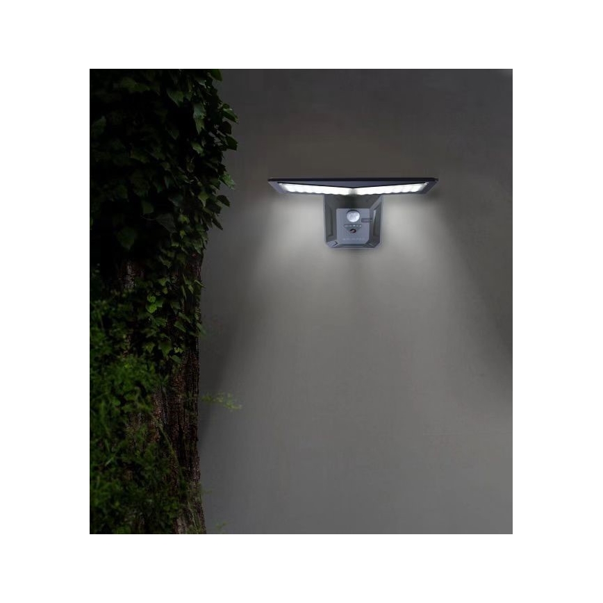 Applique murale solaire avec détecteur LED/2,6W/5,5V IP65 1800 mAh noir