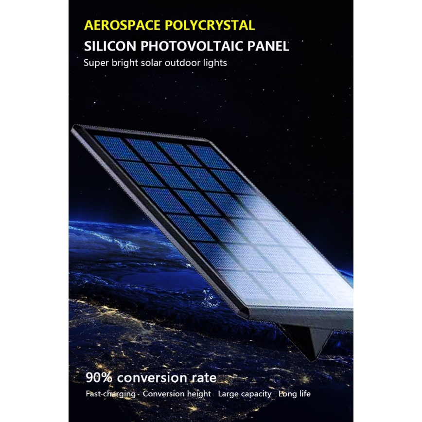 Applique murale solaire avec détecteur LED/2,6W/5,5V IP65 1800 mAh noir