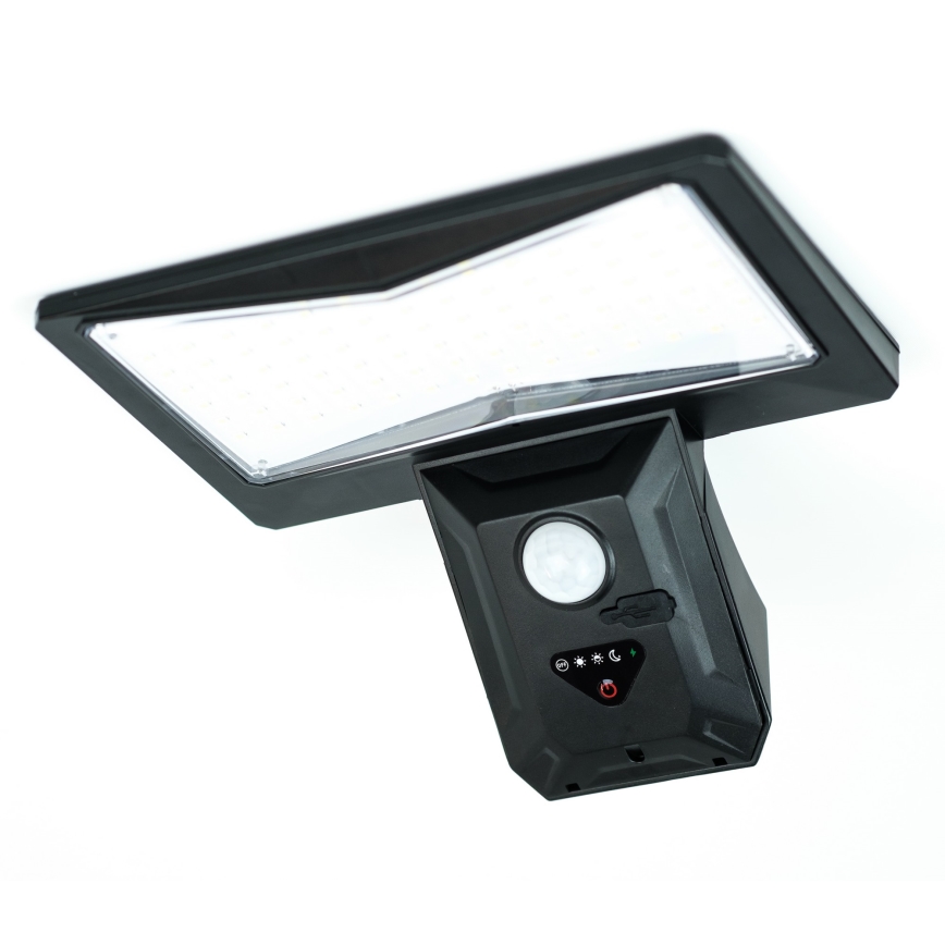 Applique murale solaire avec détecteur LED/2,6W/5,5V IP65 1800 mAh noir