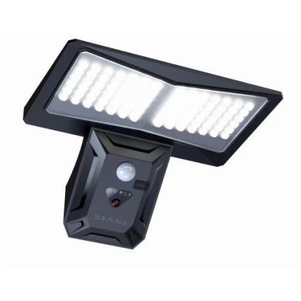 LED Solar wandlamp met sensor LED/2,6W/5,5V IP65 zwart