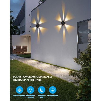 Luminaire solaire mural avec détecteur LED/2W/5V IP54