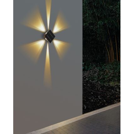 Luminaire solaire mural avec détecteur LED/2W/5V IP54