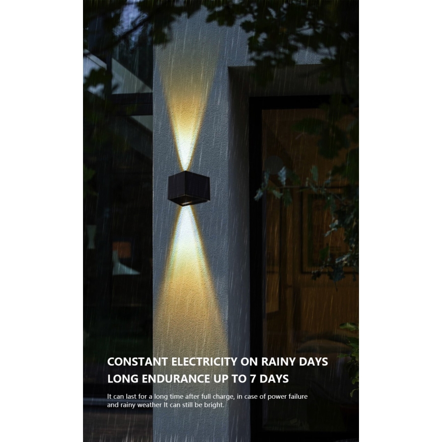 LED Solar wandlamp met sensor LED/2W/5V IP54 1300 mAh