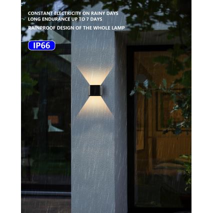 LED Solar wandlamp met sensor LED/2W/5V IP54 1300 mAh