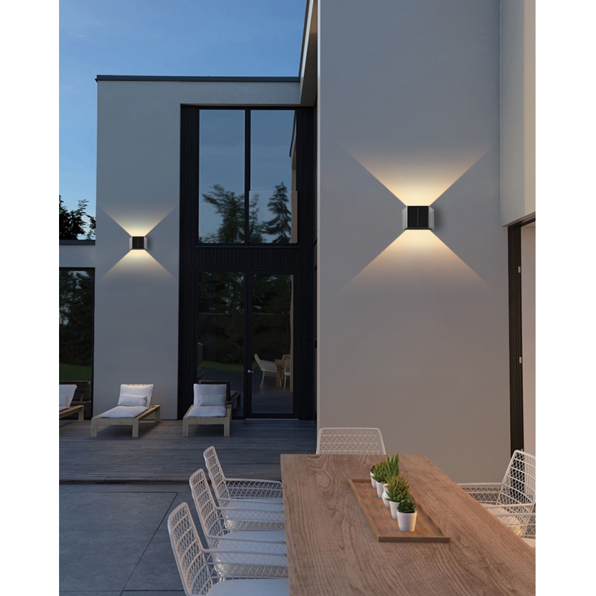 LED Solar wandlamp met sensor LED/2W/5V IP54 1300 mAh