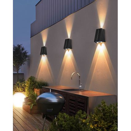 LED Solar wandlamp met sensor LED/2W/5V IP54 1300 mAh