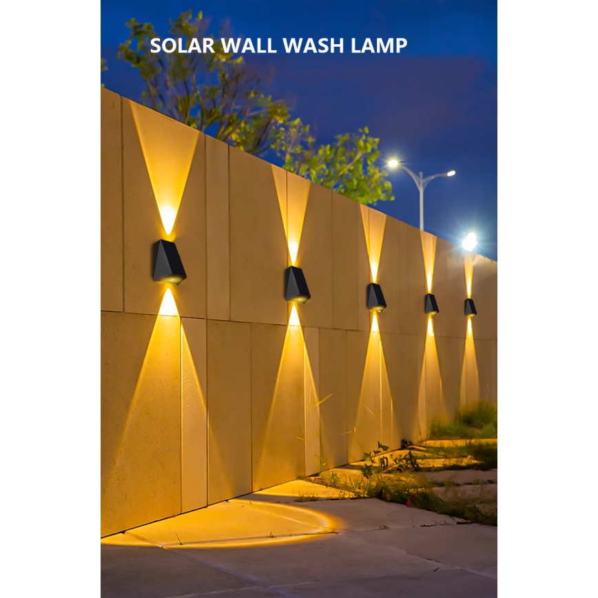 LED Solar wandlamp met sensor LED/2W/5V IP54 1300 mAh