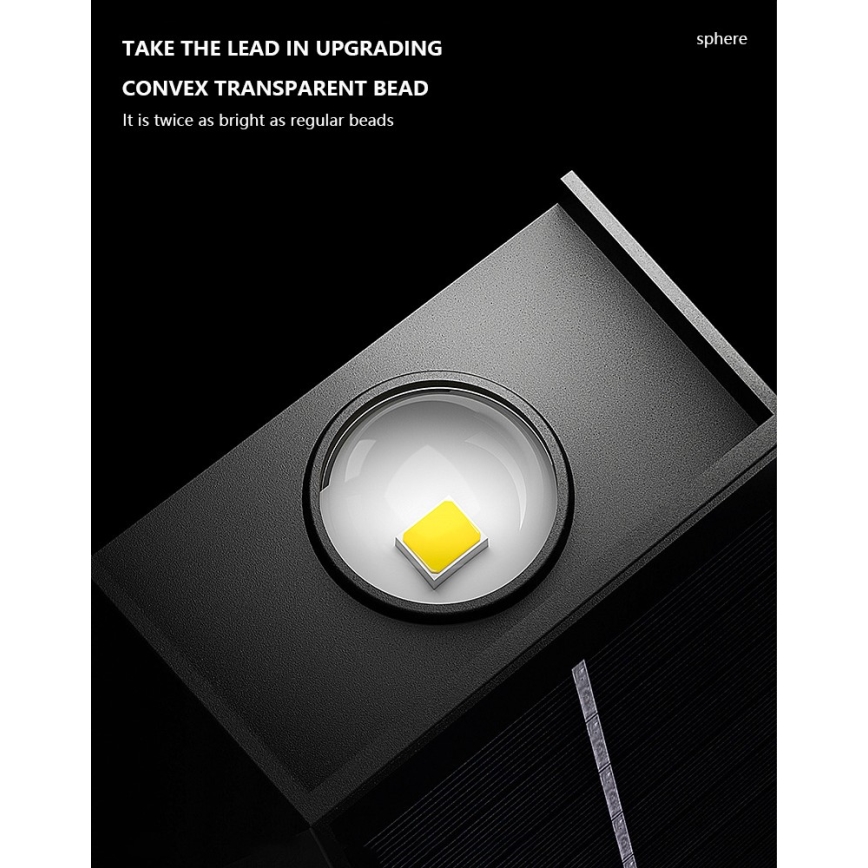 LED Solar wandlamp met sensor LED/2W/5V IP54 1300 mAh
