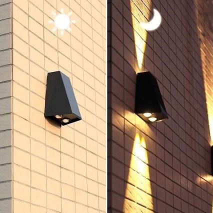 LED Solar wandlamp met sensor LED/2W/5V IP54 1300 mAh