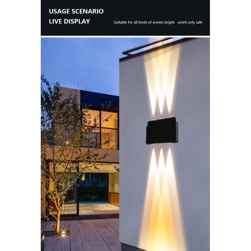 Applique murale solaire avec détecteur LED/2W/5V IP54 1300 mAh