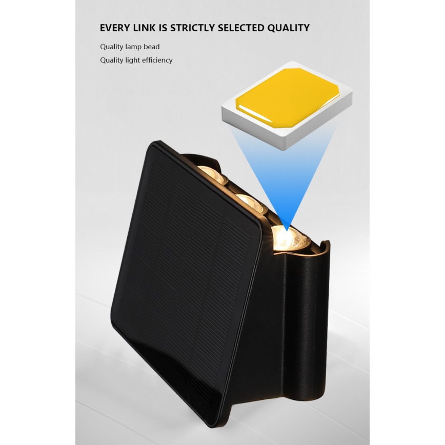 Applique murale solaire avec détecteur LED/2W/5V IP54 1300 mAh