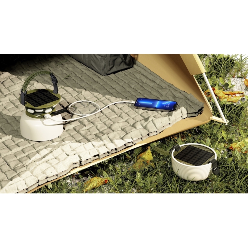 Draagbare LED RGB zonne-oplaadlamp met LED-lichtsnoer LED/10W/5V 3600 mAh IP65 3600 mAh