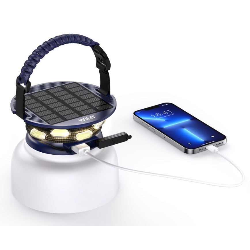Draagbare LED RGB zonne-oplaadlamp met LED-lichtsnoer LED/10W/5V 3600 mAh IP65 3600 mAh