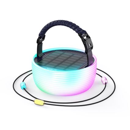 Lampe solaire rechargeable portable RGB avec guirlande LED/10W/5V 3600 mAh IP65 3600 mAh