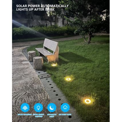 SET 4x LED Buiten zonne- verlichting met sensor LED/0,048W/2V IP68 600 mAh