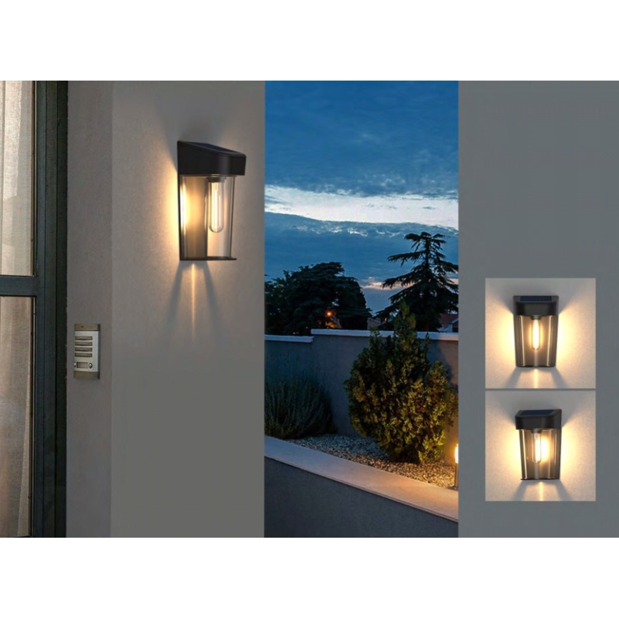 LED Solar wandlamp met sensor LED/2V IP44 600 mAh