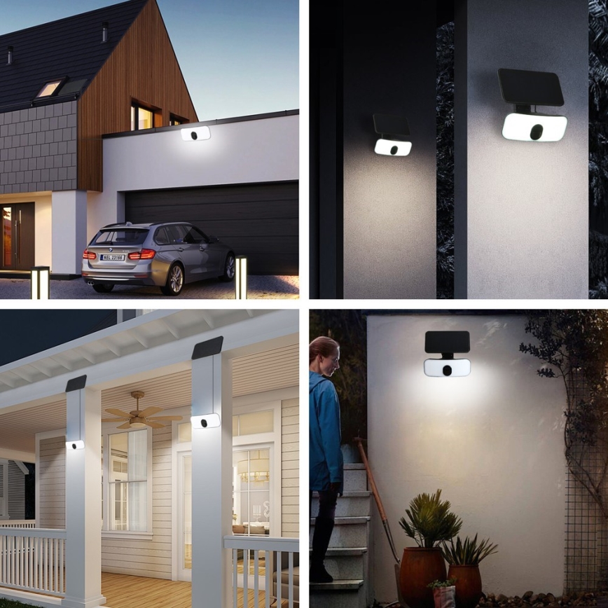 LED Solar wandlamp met sensor LED/13W/3,7V 4000K IP65 400 mAh