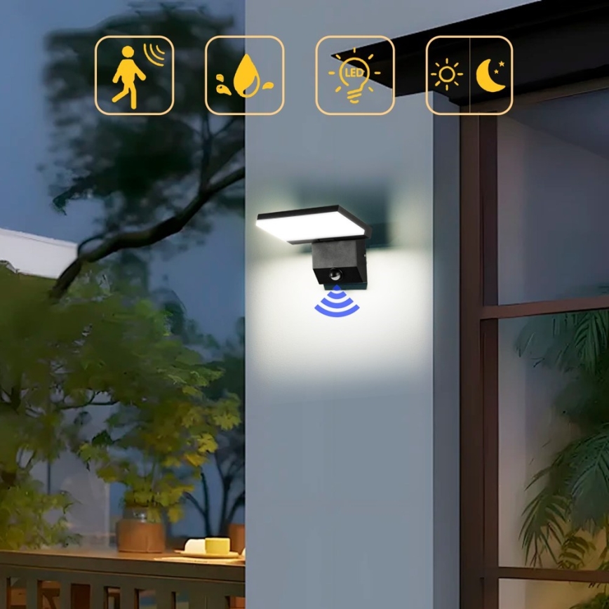 Applique murale d'extérieur LED avec détecteur de mouvement MODERN LED/18W/230V IP65