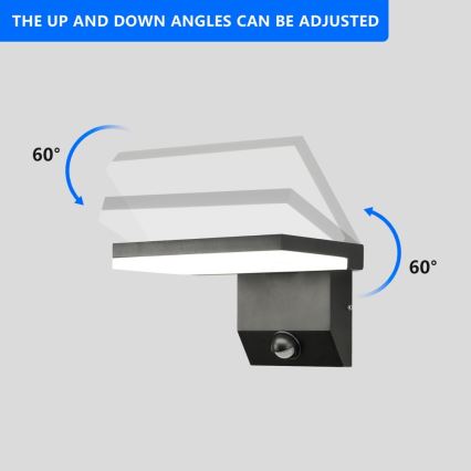 Applique murale d'extérieur LED avec détecteur de mouvement MODERN LED/18W/230V IP65