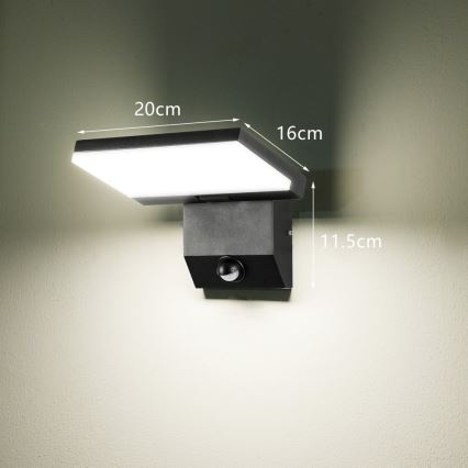 Applique murale d'extérieur LED avec détecteur de mouvement MODERN LED/18W/230V IP65