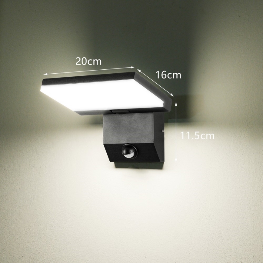 Applique murale d'extérieur LED avec détecteur de mouvement MODERN LED/18W/230V IP65