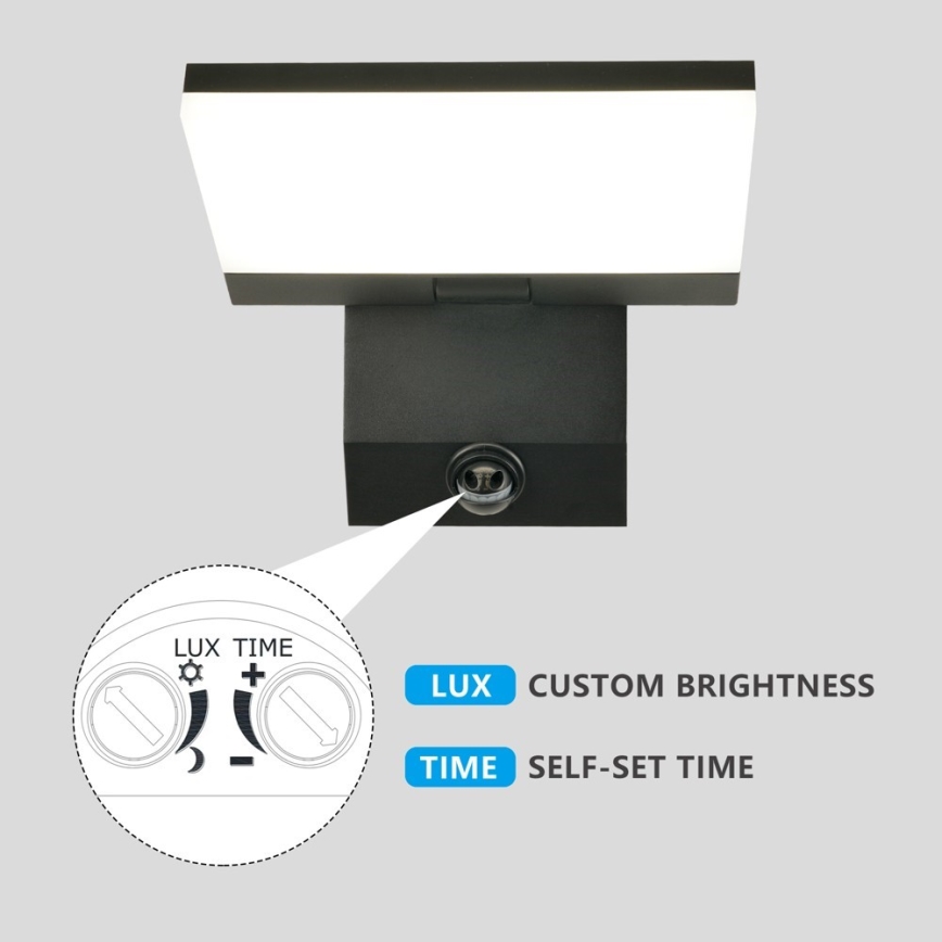 LED buitenmuurlamp met sensor MODERN LED/18W/230V IP65