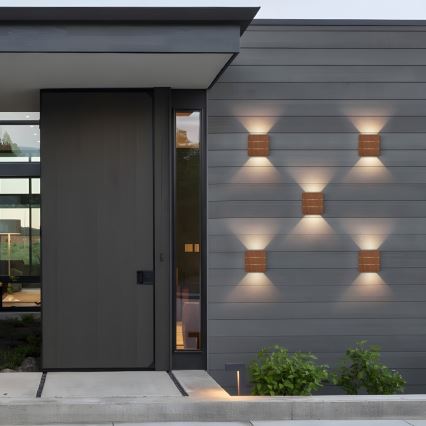 LED buitenwandlamp LUXLINE 6W/230V 3000K IP54 walnoot