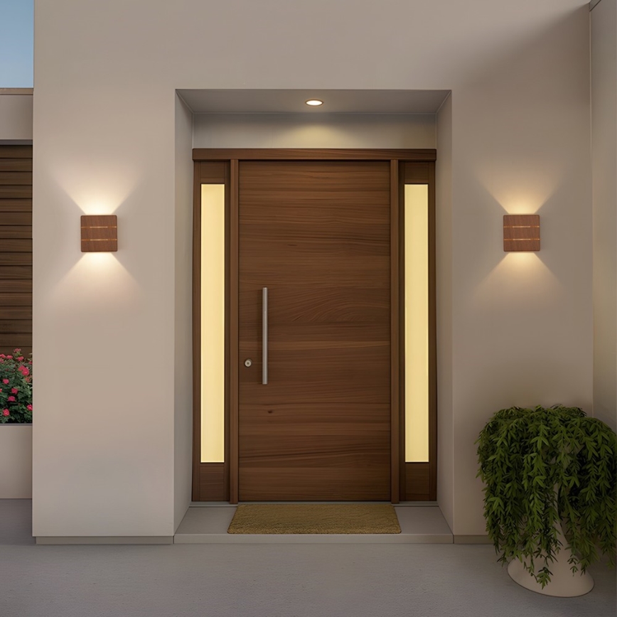 LED buitenwandlamp LUXLINE 6W/230V 3000K IP54 walnoot