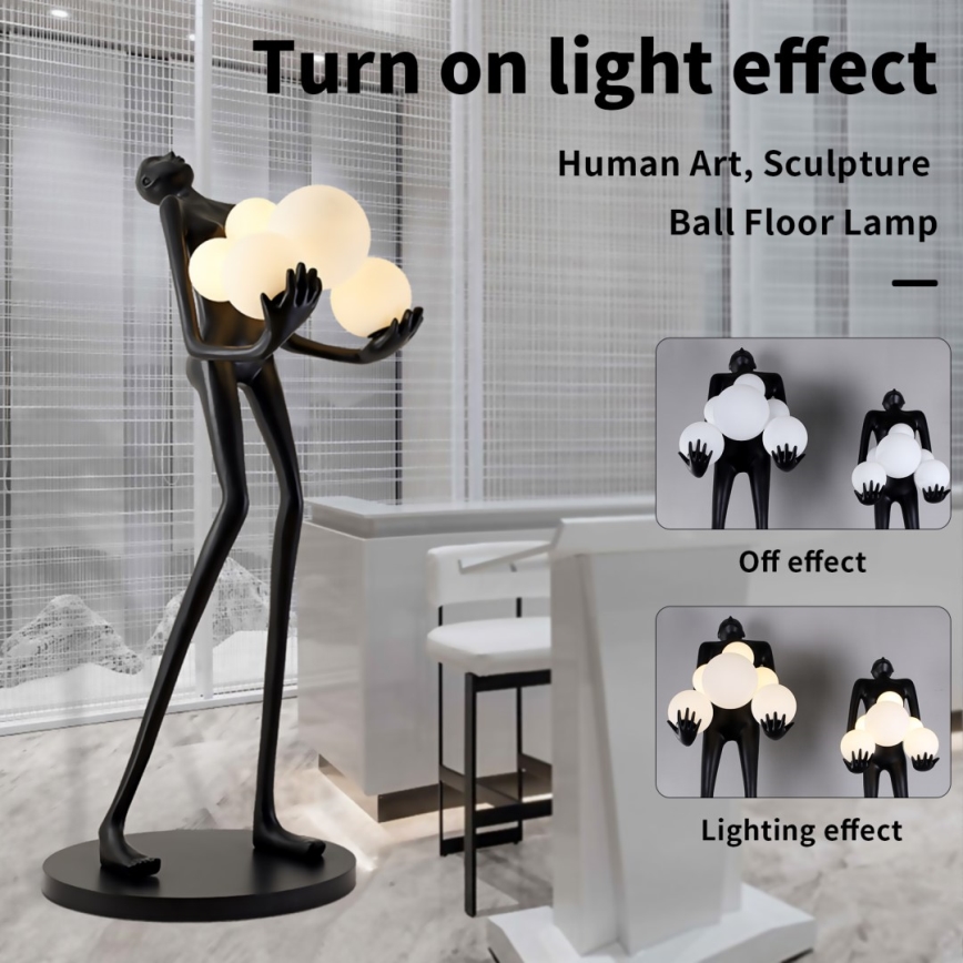 Lampadaire SILUETTE 6xE27/25W/230V 180 cm Human Ball