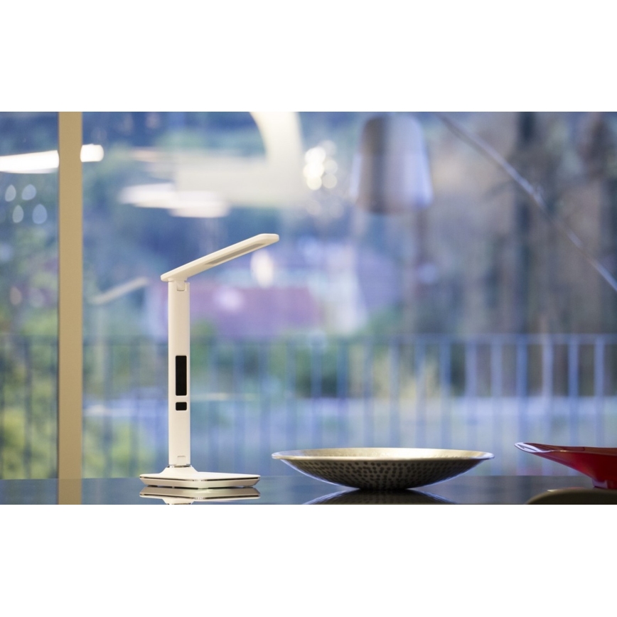 LED Tafellamp met display LED/9W/230V wit