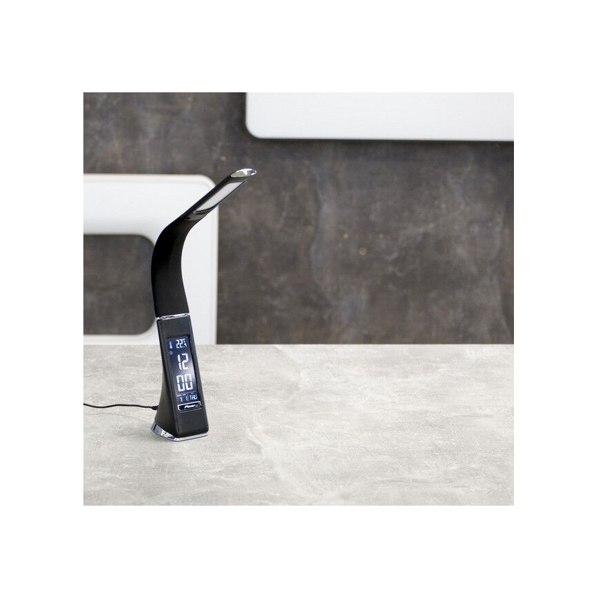 Lampe de table noire à intensité variable avec écran LEATHER LED/7W/230V noir
