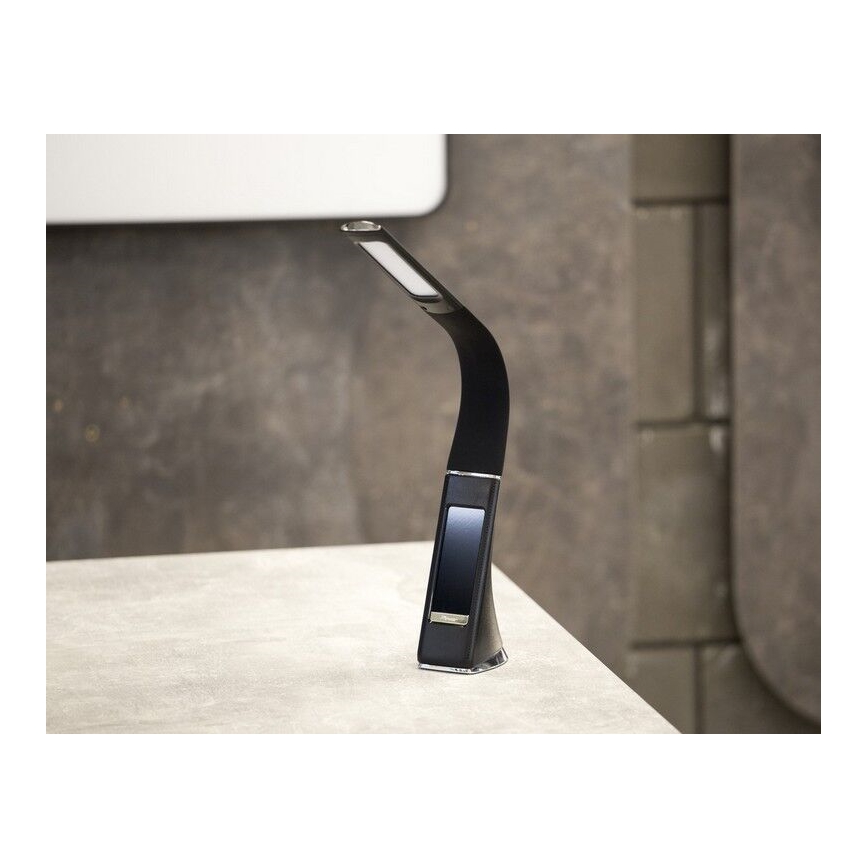 Lampe de table noire à intensité variable avec écran LEATHER LED/7W/230V noir