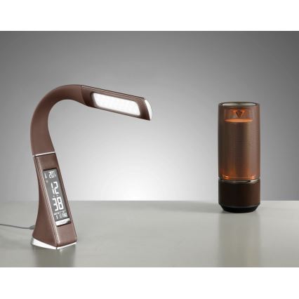 Lampe de table à intensité variable avec écran LEATHER LED/7W/230V marron