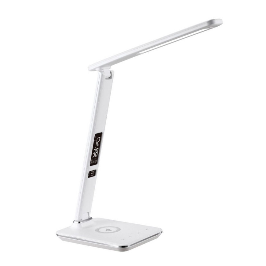 Lampe de table LED à intensité variable avec charge sans fil IQ et USB KINGFISHER LED/8,5W/230V blanc