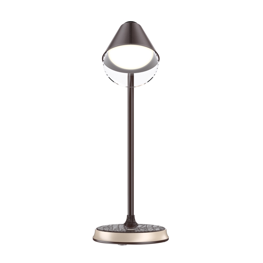 LED Dimbare bureaulamp met draadloos opladen FINCH LED/9W/12/230V bruin/goud