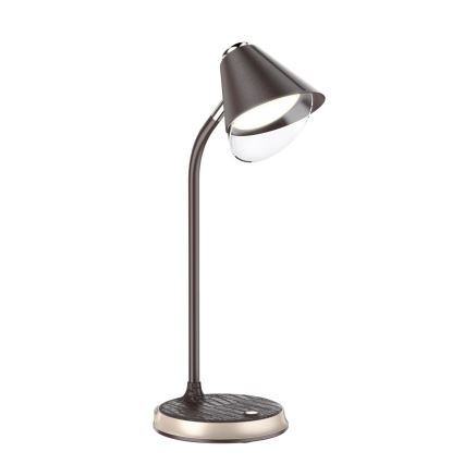 LED Dimbare bureaulamp met draadloos opladen FINCH LED/9W/12/230V bruin/goud