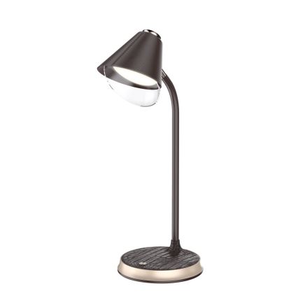 LED Dimbare bureaulamp met draadloos opladen FINCH LED/9W/12/230V bruin/goud