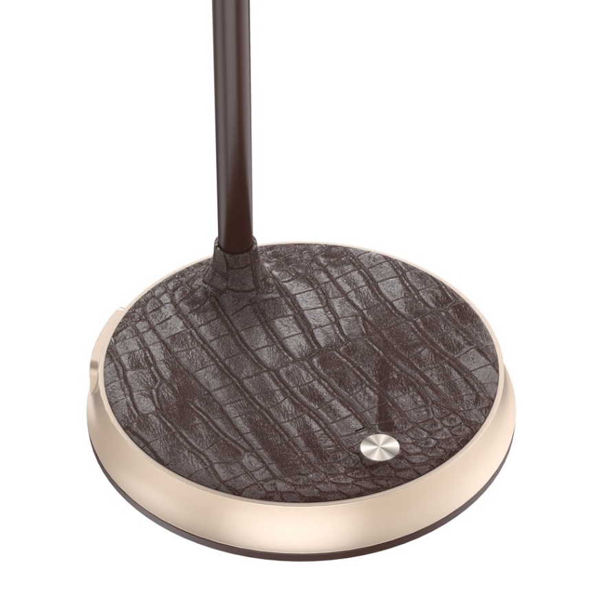 LED Dimbare bureaulamp met draadloos opladen FINCH LED/9W/12/230V bruin/goud