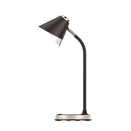 LED Dimbare bureaulamp met draadloos opladen FINCH LED/9W/12/230V bruin/goud